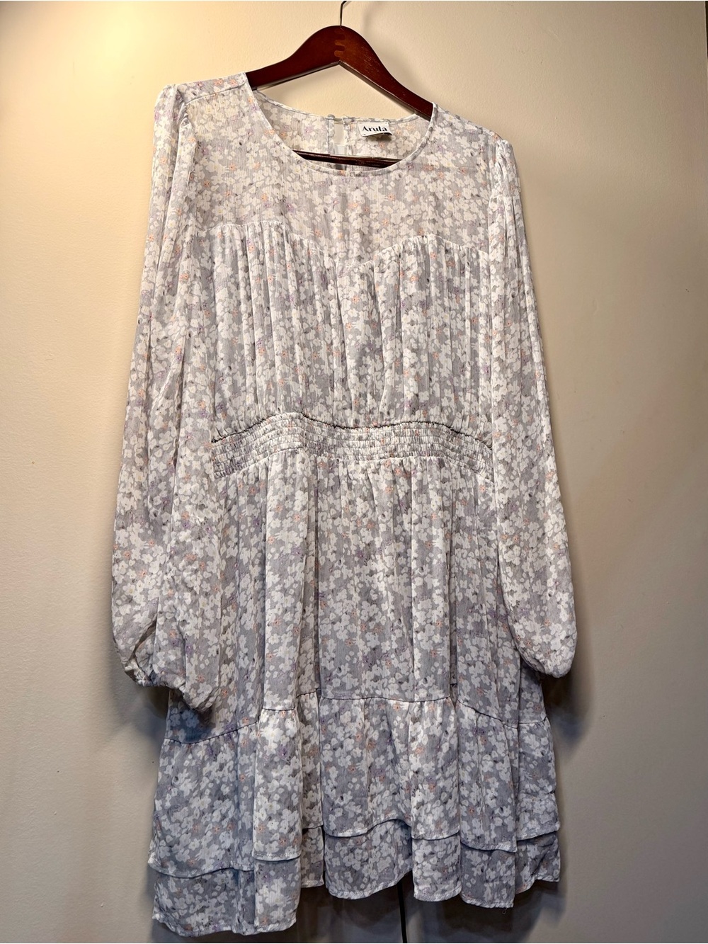 Arula Floral Long-Sleeve Plus size Festival  Comfortable Tiered Milkmaid Dress - Picture 3 of 7
